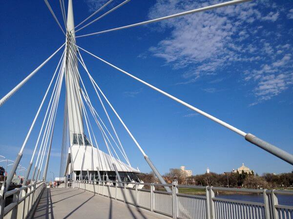 Provencher Bridge, Winnipeg, Manitoba, Canada Provencher Bridge to Saint Boniface, Winnipeg, Manitoba, Canada