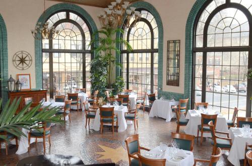 The Historic Bethlehem Hotel--dining room with a view