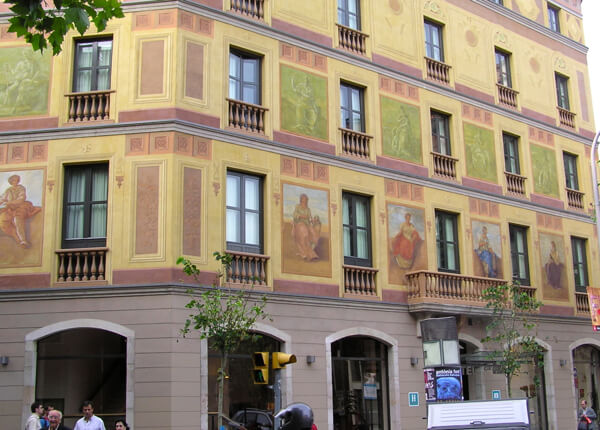 Close-up of the Hotel Catalonia Berna's facade (Donna Tabbert Long)