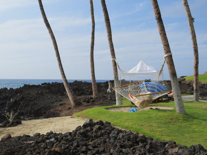 Ocean front hammock at Hilton Waikoloa Village