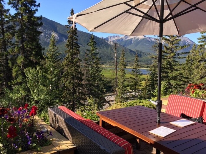 Patio views, Juniper Hotel, Banff