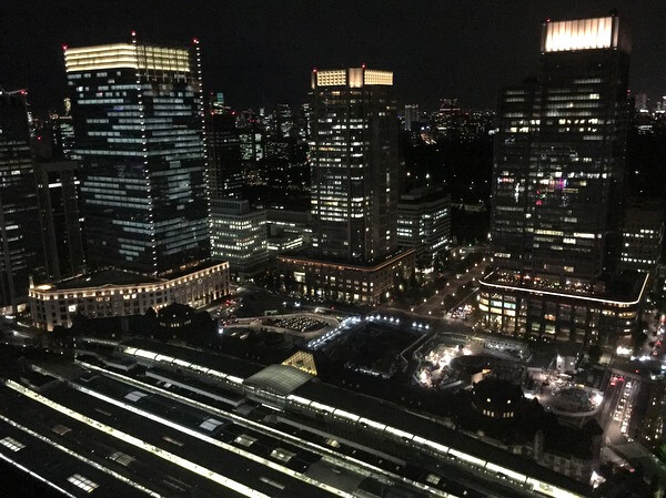 Night time views, Shangri-La Hotel Tokyo, Japan