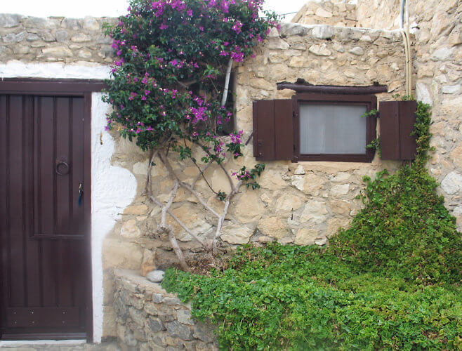 The door to my rooms at Koutsounari Traditional Cottages, Ierapetra, Crete, Greece. (Photo by Susan McKee)