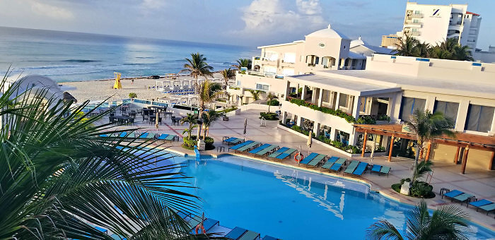 Sunrise view from the balcony of Panama Jack Resorts Cancun