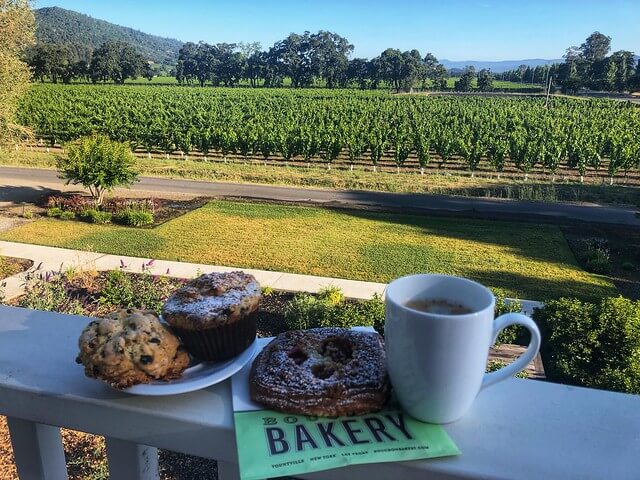 Bouchon pastries and coffee from Spring Mountain room at The Setting Inn, Napa Valley. 