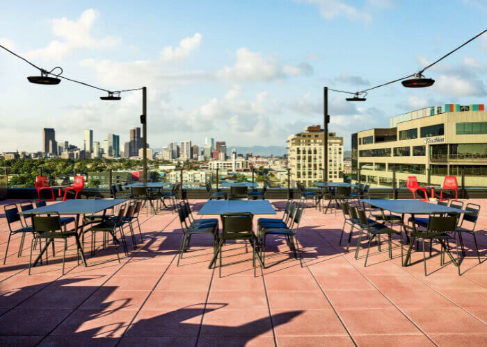 View of downtown Denver from the hotel rooftop Photo: Catbird Hotel