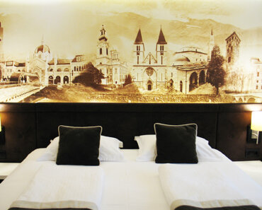 Guestroom in Hotel President, Sarajevo, Bosnia and Herzegovia (Photo by Susan McKee)