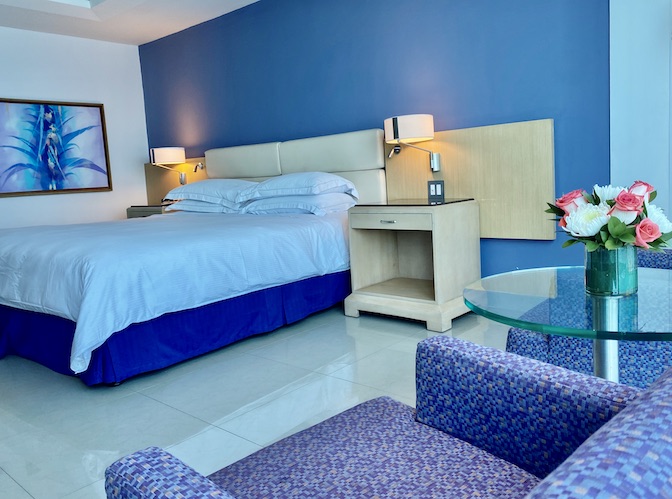 Bedrooms are spacious at the Hilton Cartagena