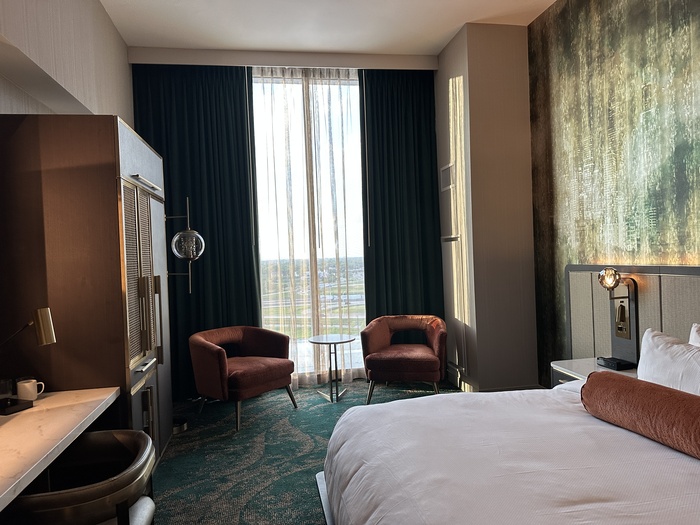 View of a hotel room.
