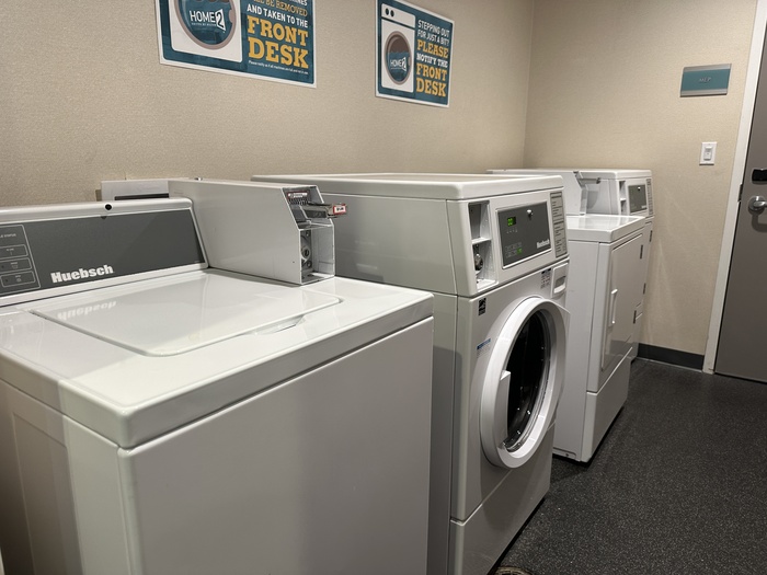 A washer and dryer.