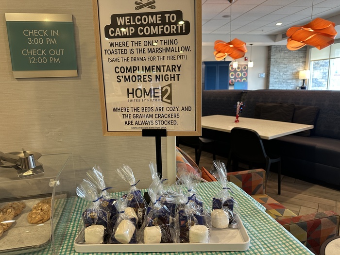 An area with s'mores kits.